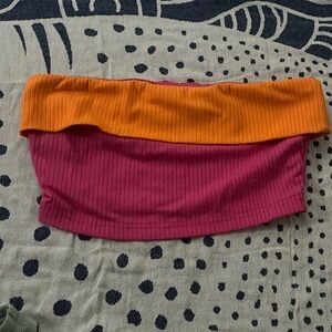 Pink/ Orange Cropped tube top